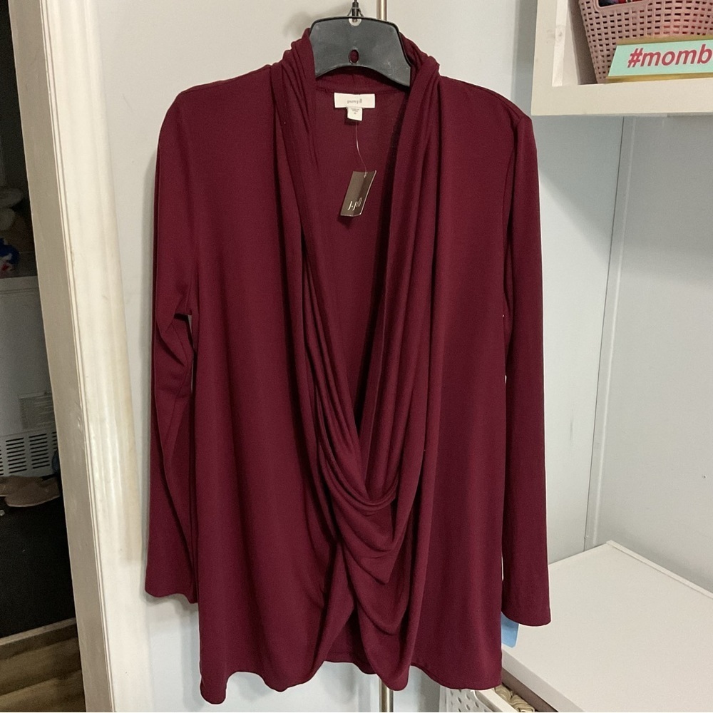 J. Jill Wine Cardigan Size M
